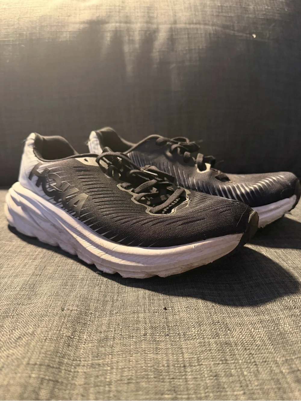 Hoka Rincon 3 Black and White women's Athletic Running Shoes